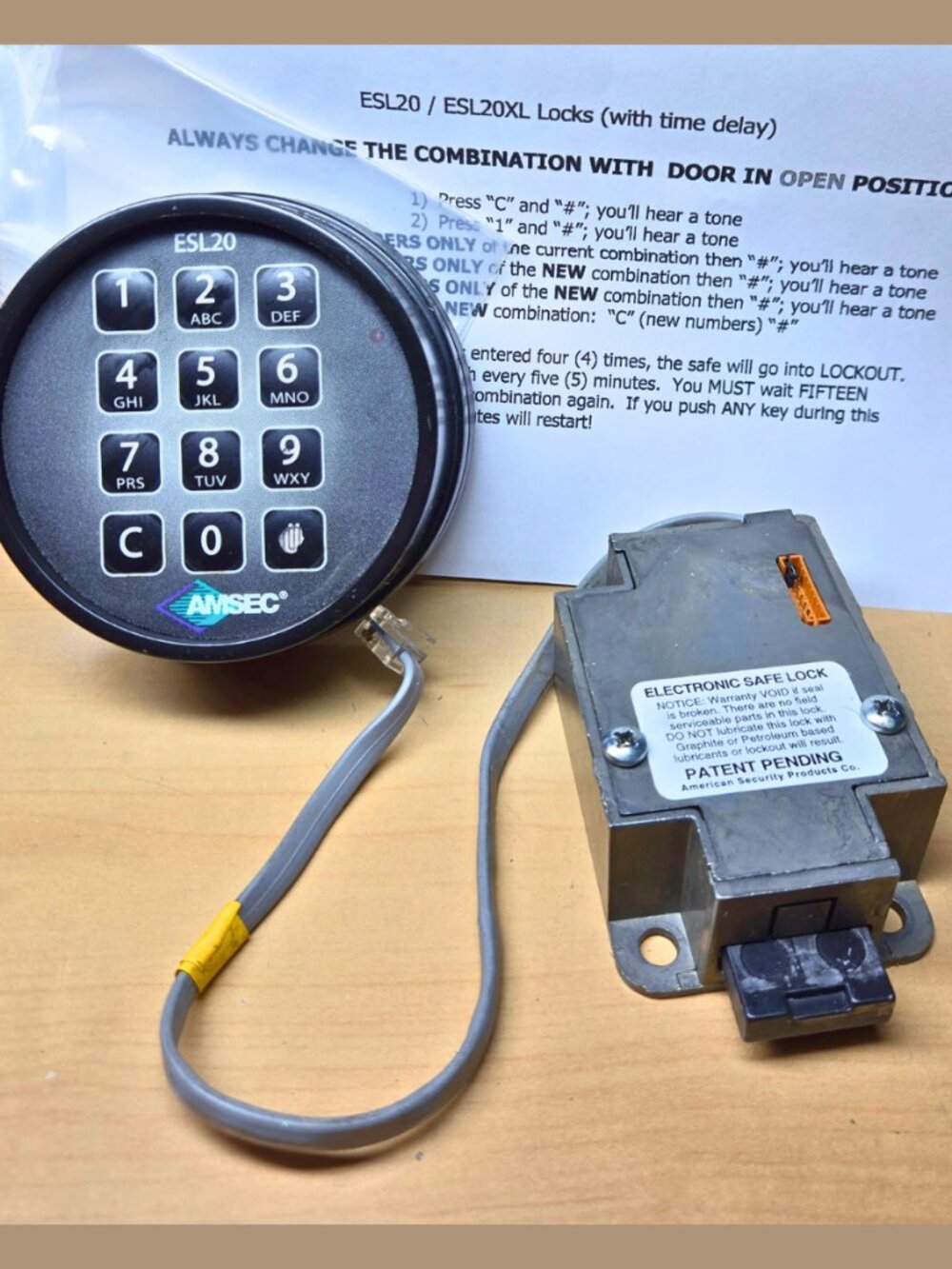 American Security AMSEC Safe Lock ESL20